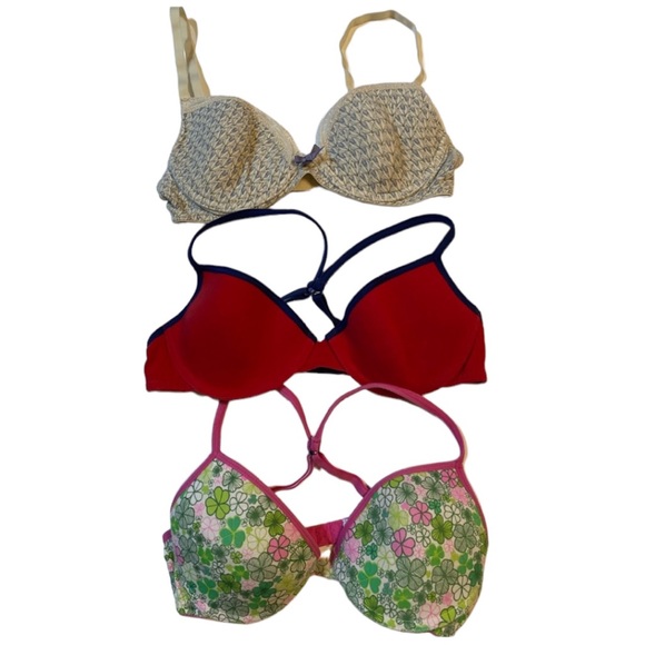 4 x 34B Bras Push-Up Cotton Blend Hanes Gilligan OMalley Convertible Racerback - Picture 11 of 11